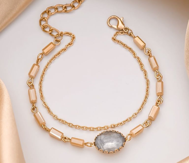 The Grey Sky- Golden Embellished Bracelet
