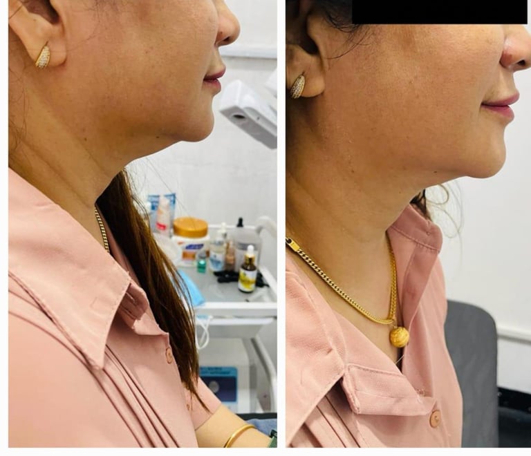 Visible reduction of fine lines after PRP facial at Kandyan Aesthetics