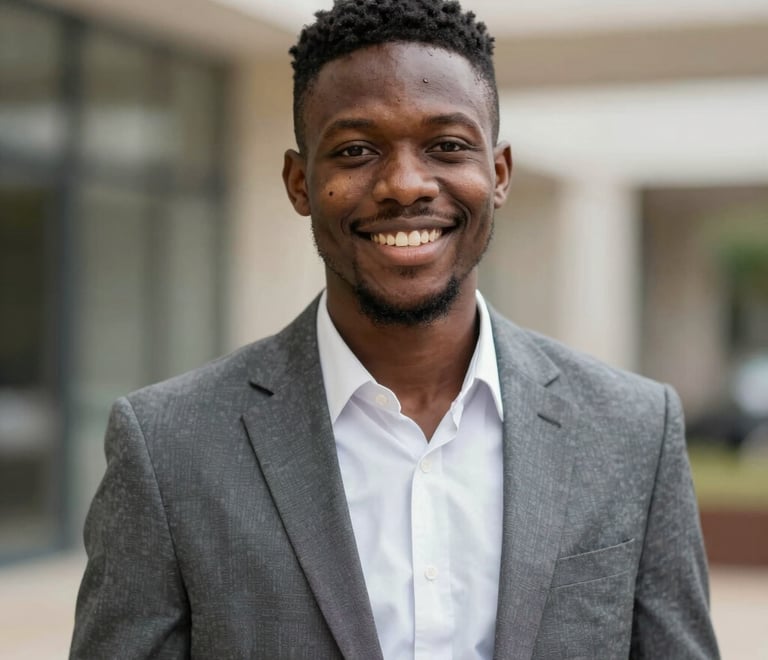 A warm, inviting photo of a volunteer smiling while answering a phone in a cozy office space.