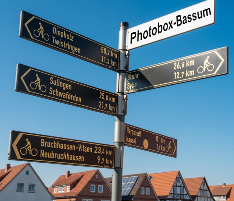 Wegweiser in verschiedene Richtungen umliegender Orte