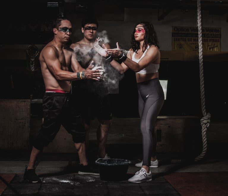 doing fitness at gym
