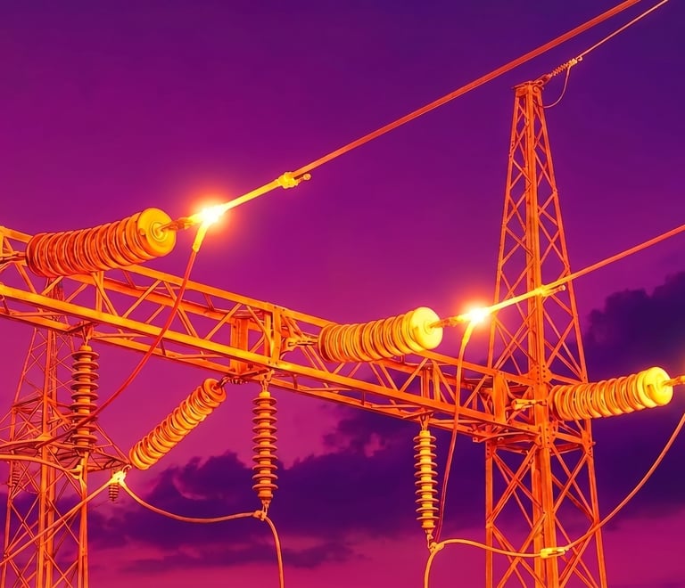 Especialista CBM realizando inspección termográfica en tablero eléctrico y subestación.