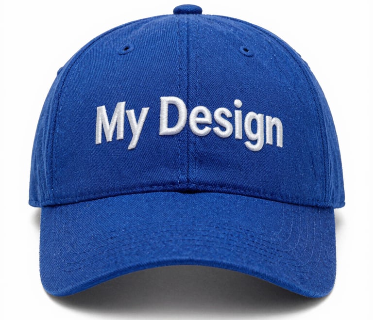 A sleek hat with a minimalist logo resting on a rustic table.