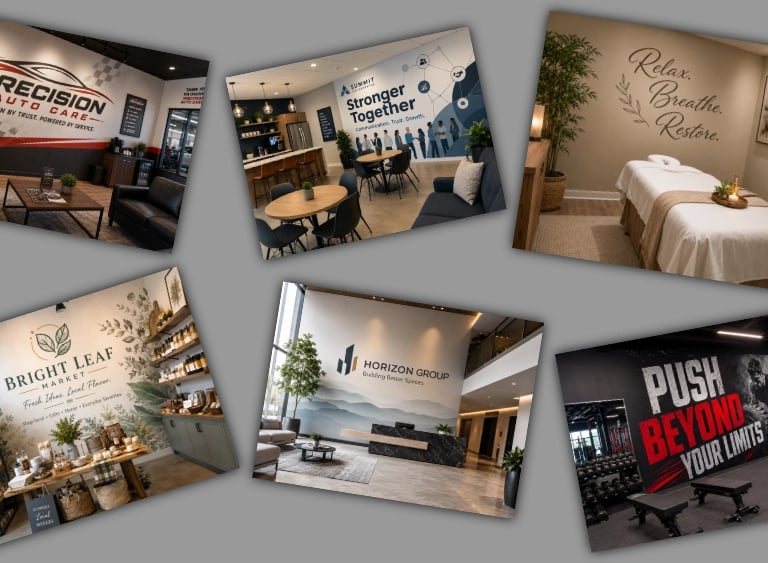 multiple wall graphic examples