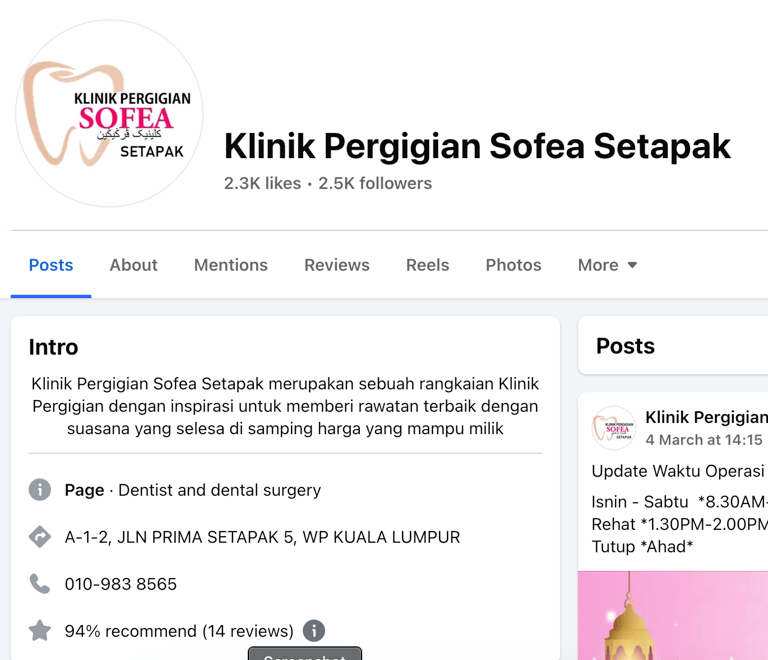 klinik pergigian sofea setapak