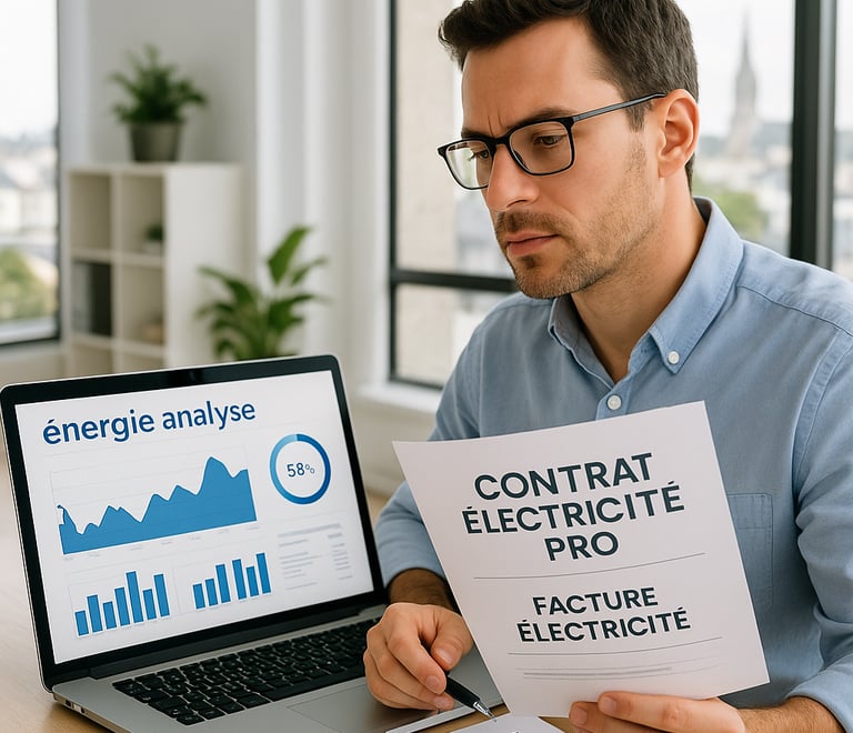 un homme en bretagne à lorient devant facture électricité 