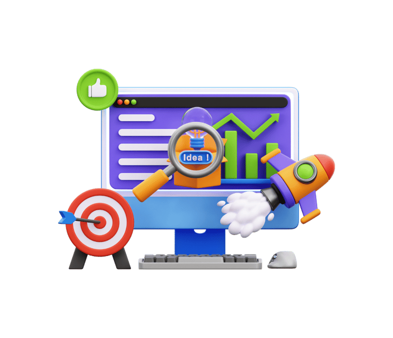 büyüteçli bir bilgisayar ekranı