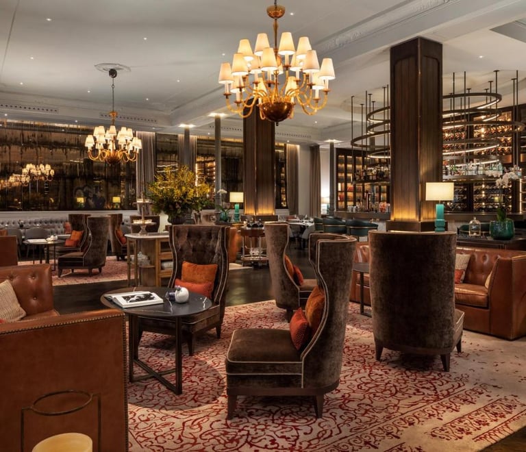 Gran Hotel Ingles Lounge & Bar Interior – Luxurious hotel lounge.
