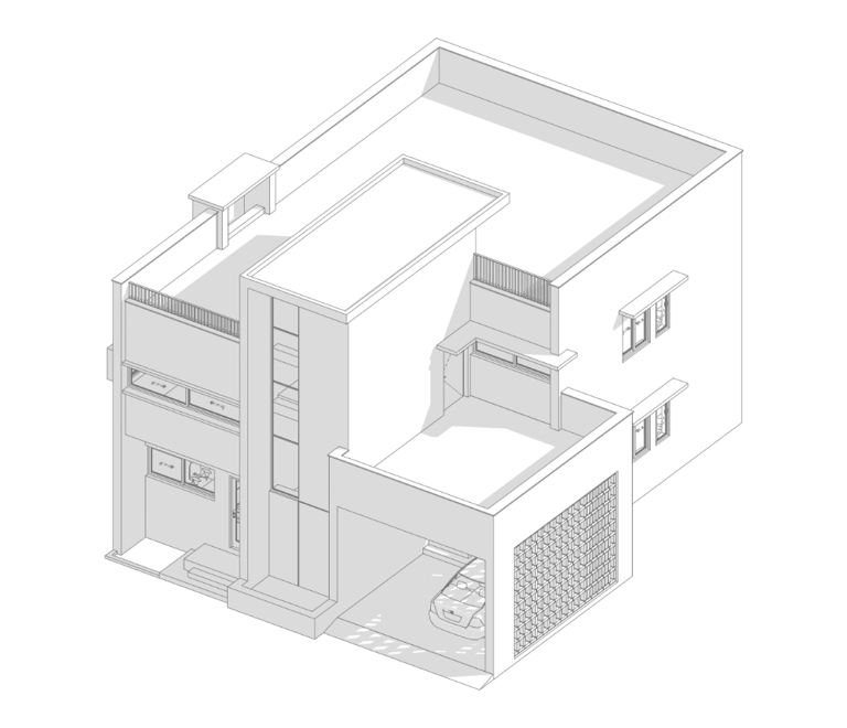 3d isometric model of a g+1 residential building in talcher