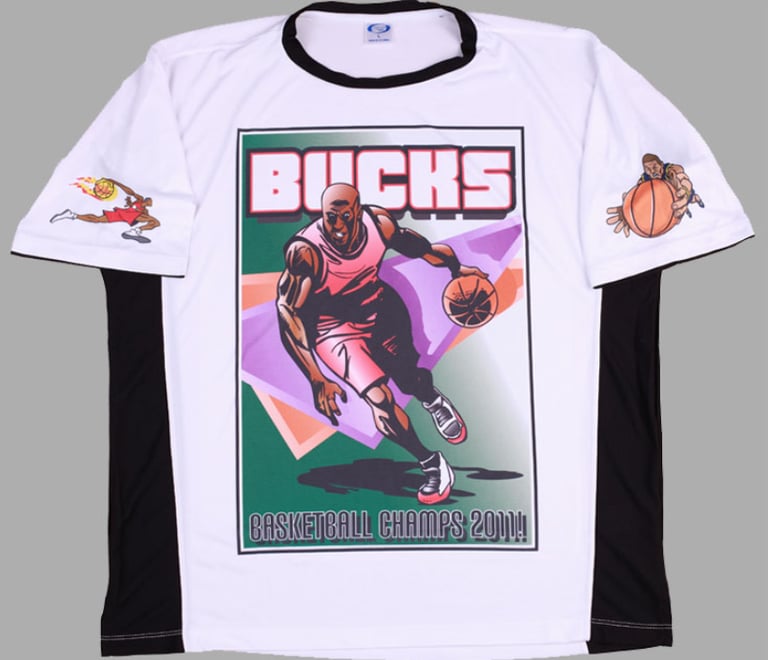 a t - shirt with a basketball player on it