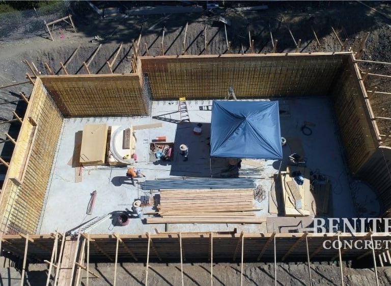 New concrete basement construction