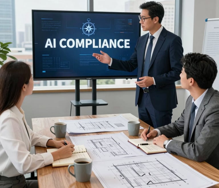 A group of employees attentively participating in an inhouse AI training session.