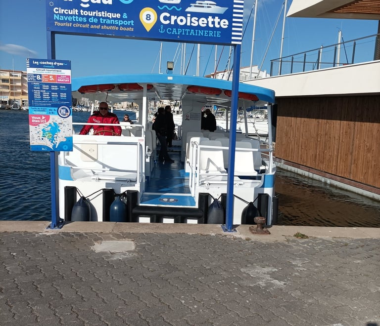 The 'bateau bus' at the port of Cap d'Agde