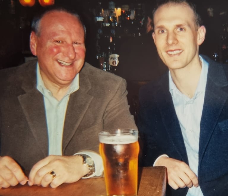 photo of me and my father in a pub