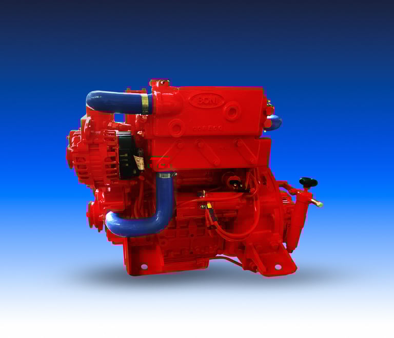 Motore marino rosso del marchio Boni Motori Marini modello 3.1647