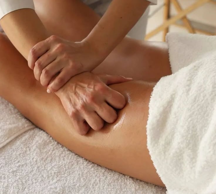 a woman is shown in a massager
