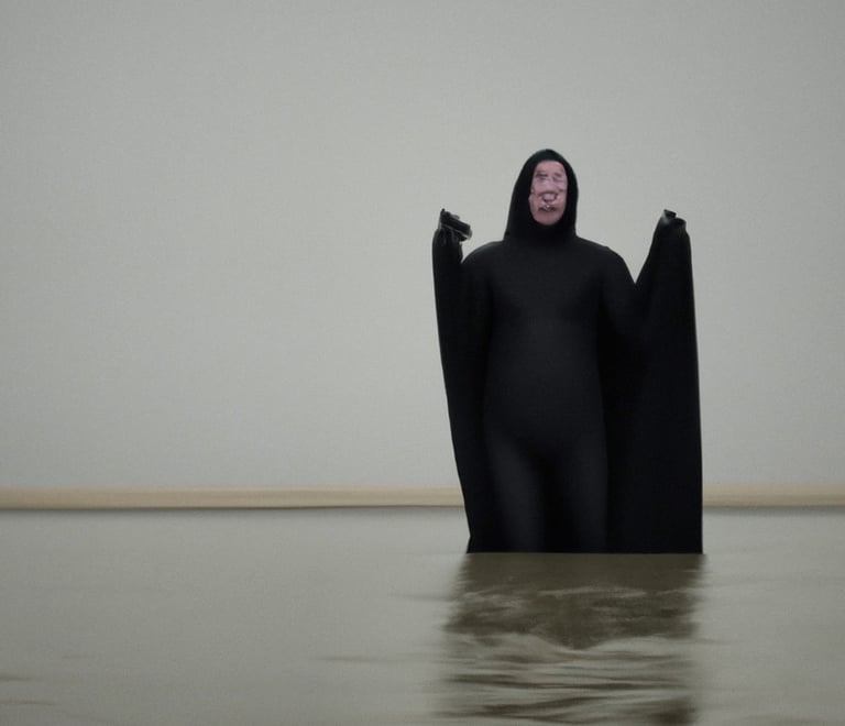 Scary, blurred face, creepy creature, grim reaper artwork ai-generated by LVF @lvf.lvx