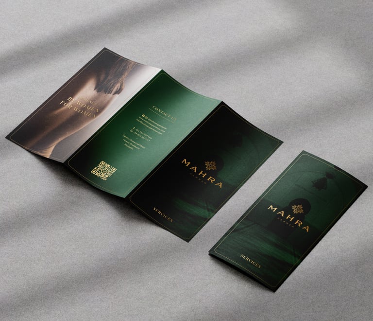 Mahra's service flyer - front