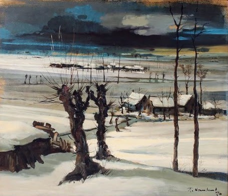 Tableau de René Hansoul "Paysage d'hiver"