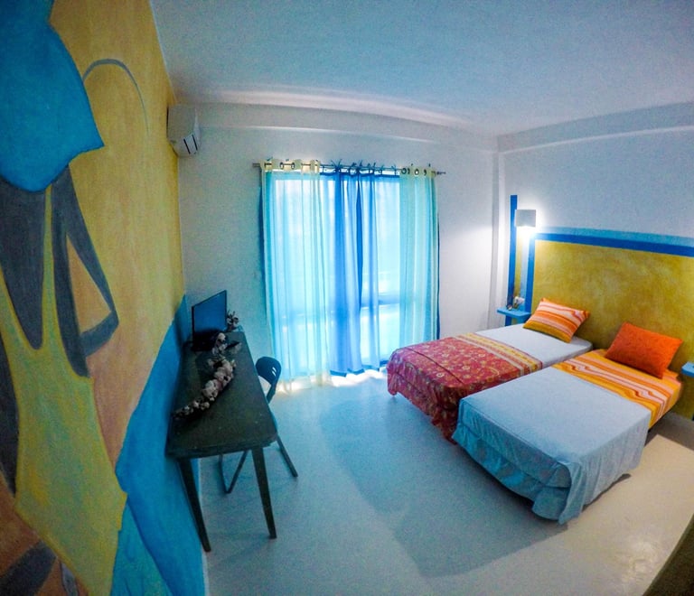 Quarto de hotel no Maio, Cabo Verde com ar condicionado e conforto essencial
