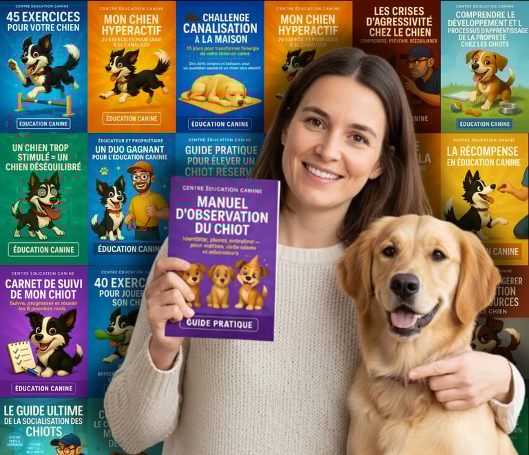 Livre, livret et eBook d’éducation canine – contenu pratique pour chiens et chiots. Centre Éducation Canine Lionel Renier.