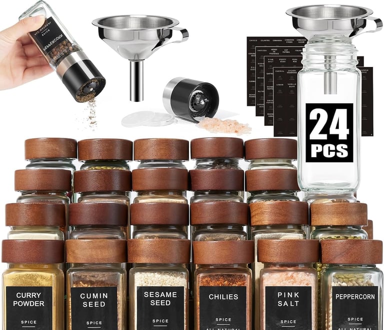 Spice Jars with Pepper Grinder