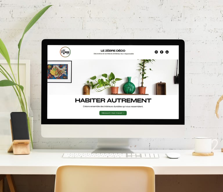 Landing page webdesign site internet Le Zèbre Déco