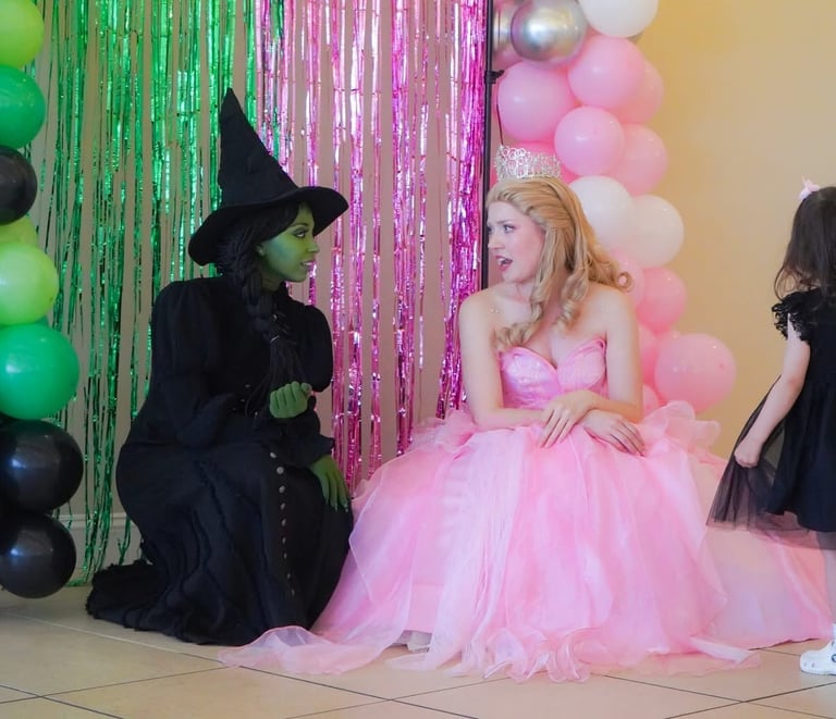 Elphaba and Glinda react to a kid's comment