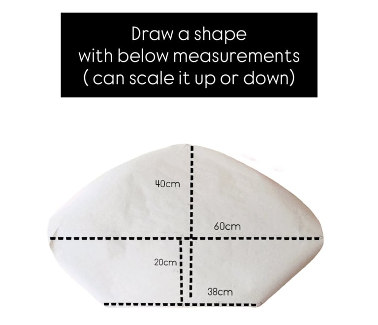 flower petal shape with measurements, ready measurements for craft flower petals for lamp shade,