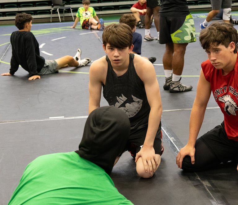 Wrestlers asking questions