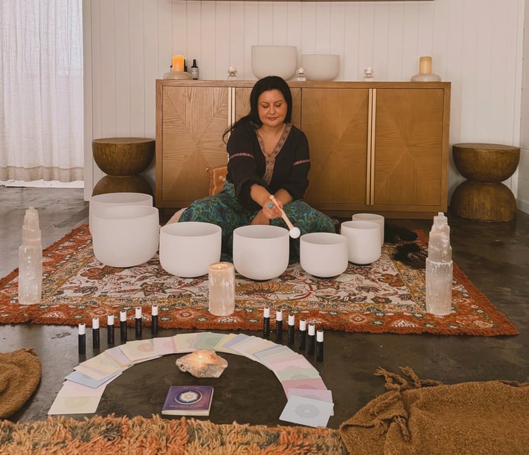 Kirsten Sorensen Energy Healing Calm crystal sound bowl bath event