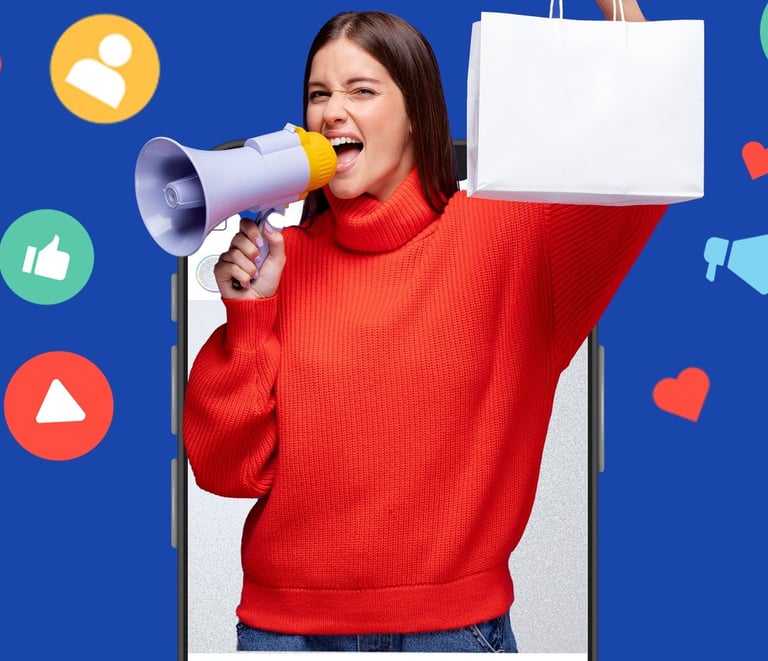 Social media marketing concept with mobile applications and digital icons for online business growth by TheDigiWold.in