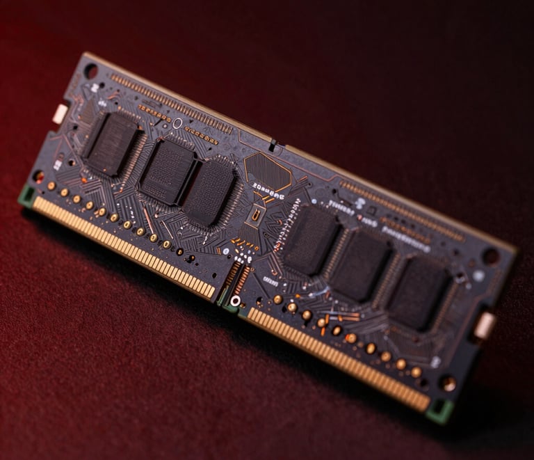 Close-up of a sleek CPU chip glowing softly against a dark background.