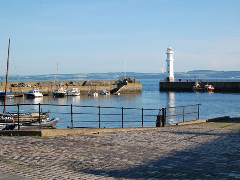 Newhaven harbour in Edinburgh