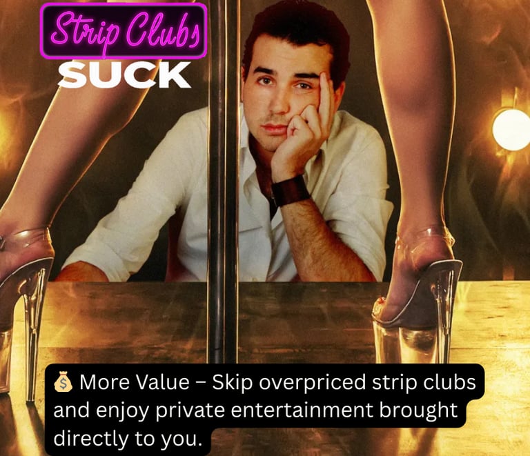 a man at strip club watching sexy stripper