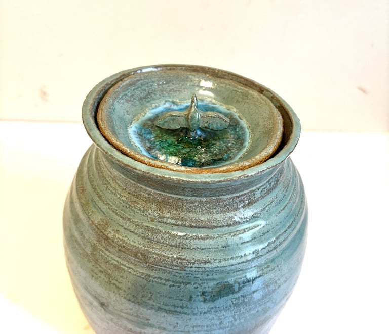 urne funeraire ( couvercle oiseau - Estelle Del