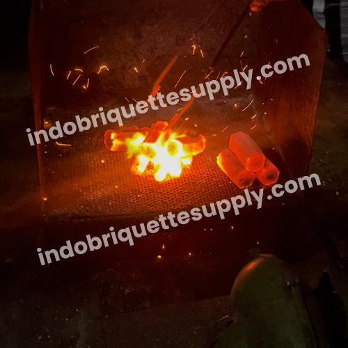 coconut charcoal briquette shisha air blow burn test