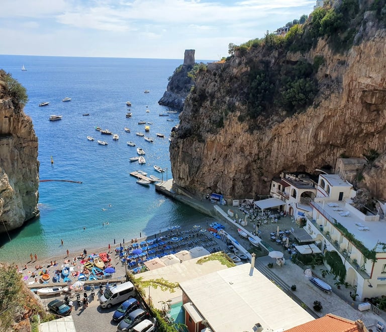 Picturesque view of the Amalfi Coast bay