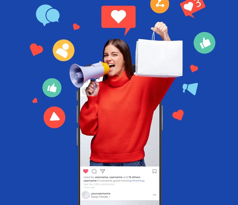 Social media marketing concept with mobile applications and digital icons for online business growth by TheDigiWold.in