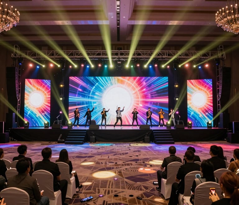 A DJ adjusting a professional sound mixer with vibrant nightclub lighting in the background.