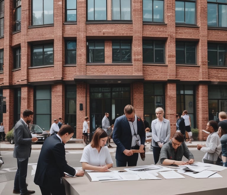 A spacious industrial warehouse with high ceilings and loading docks.