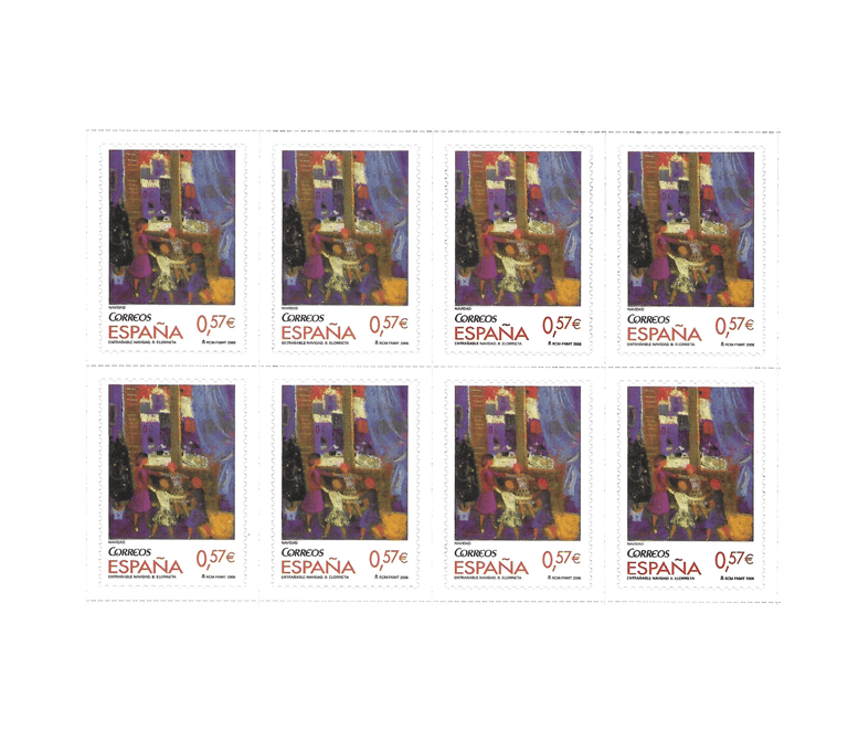 sello correos edicion navidad Belen Elorrieta