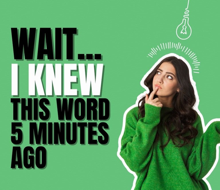 forgetting words in english