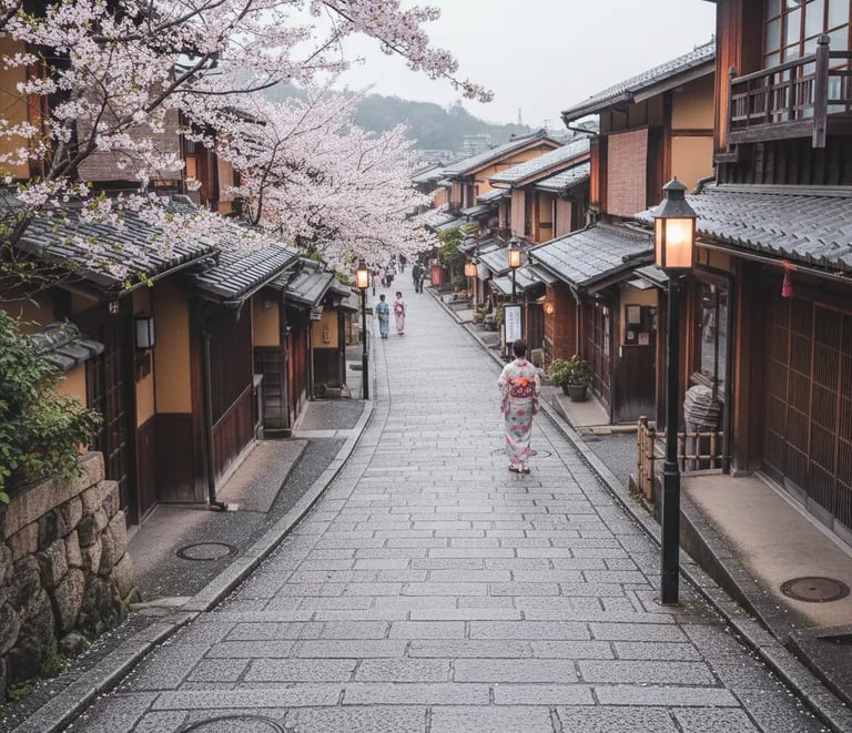 Kyoto Higashiyama historic street cherry blossoms private tour.
