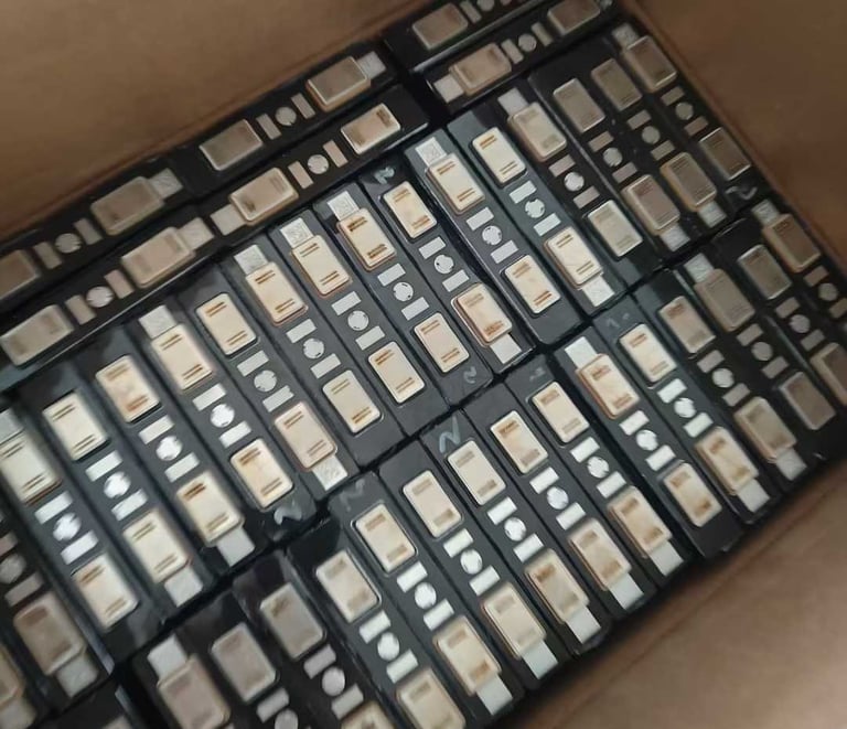 top view of prismatic lithium cells