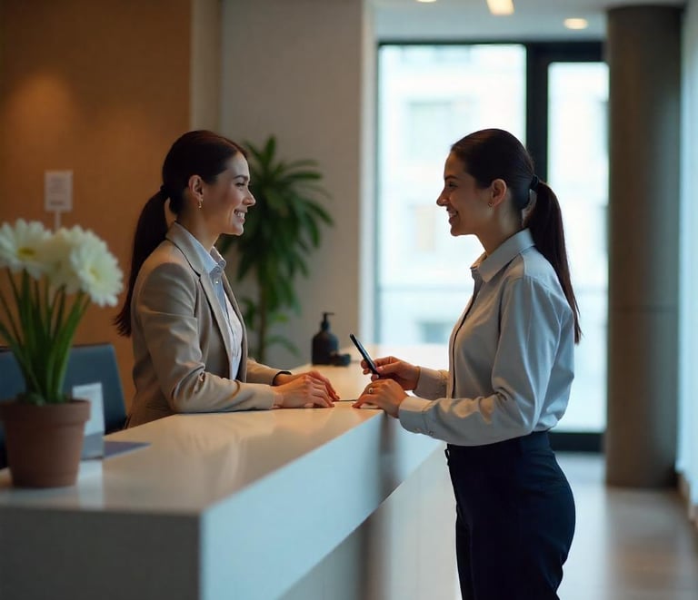 Personal auxiliar y conserjes en edificios de Barcelona