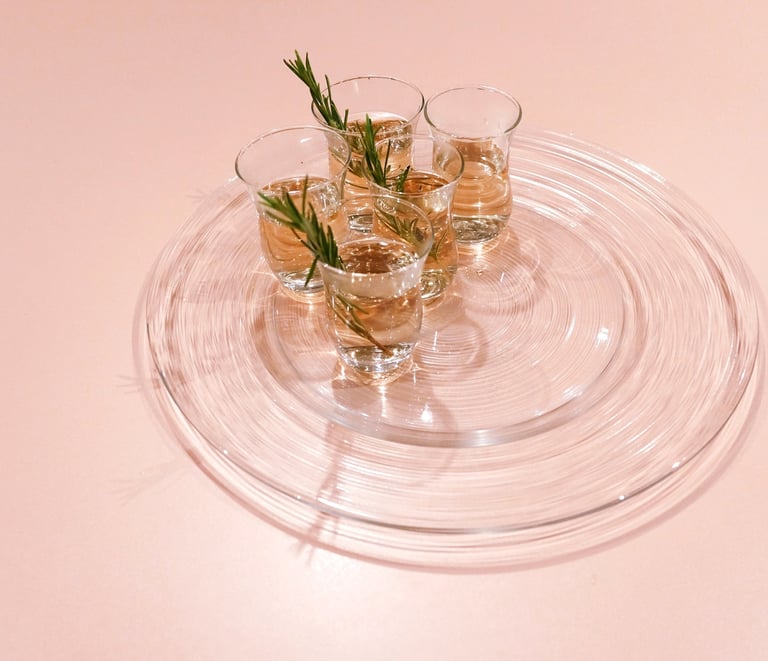 plate of rosemary tea
