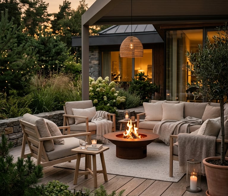 Minimal outdoor cozy living inspiration for patios