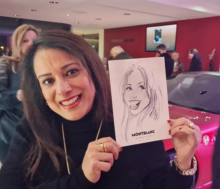 MontBlanc Ferrari portrait illustration Live Event Sonya Parra