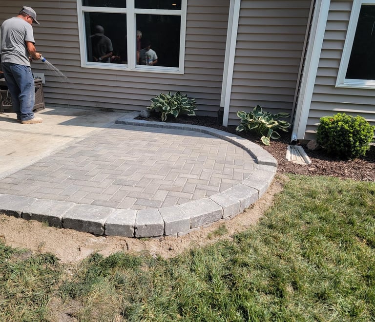 Extend your concrete patio with a paver extenstion